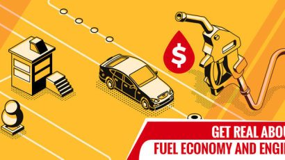 Car running on yellow background with Huge Fuel Nozzle with money as drop falling-out